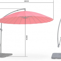 чадър за слънце ,Ø288,червен цвят, снимка 5 - Градински мебели, декорация  - 36493768