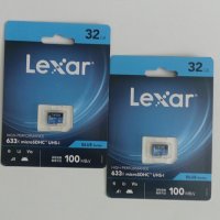 Карта памет LEXAR, микро sd карта, 32 GB, 100MB/секунда, Тайван, снимка 4 - USB Flash памети - 40120470