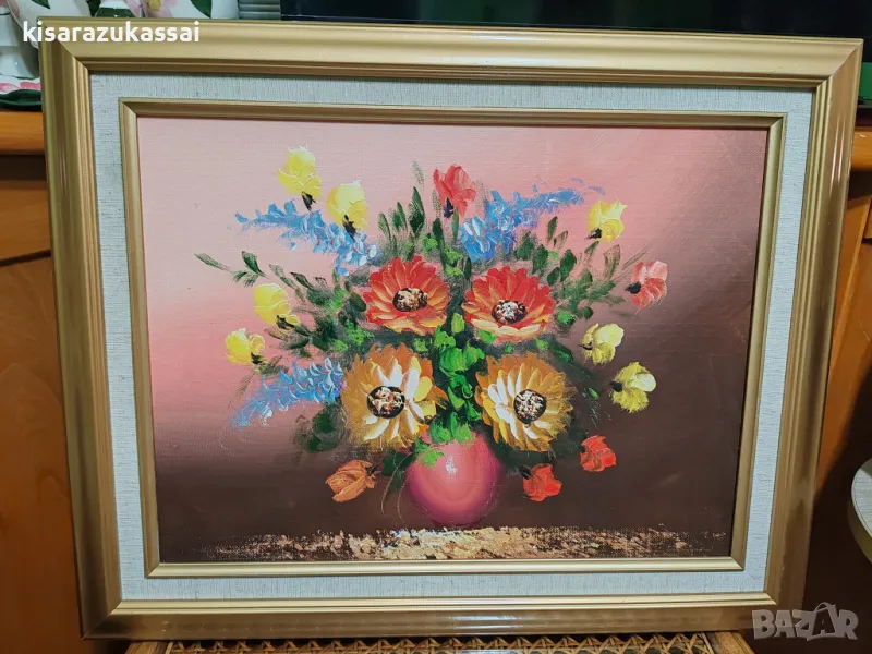Картина-Маслени бои върху платно с принт на оригинала., снимка 1