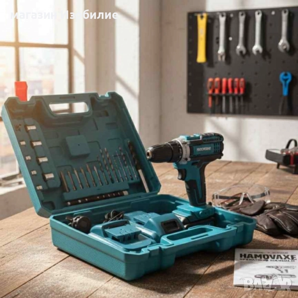 Комплект бормашина с двойна батерия и безчетков мотор за точност и мощност във всеки детайл, снимка 1