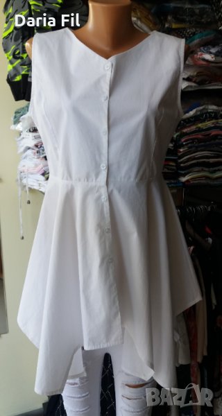 РАЗКОШНА бяла риза без ръкав размер ХЛ, снимка 1