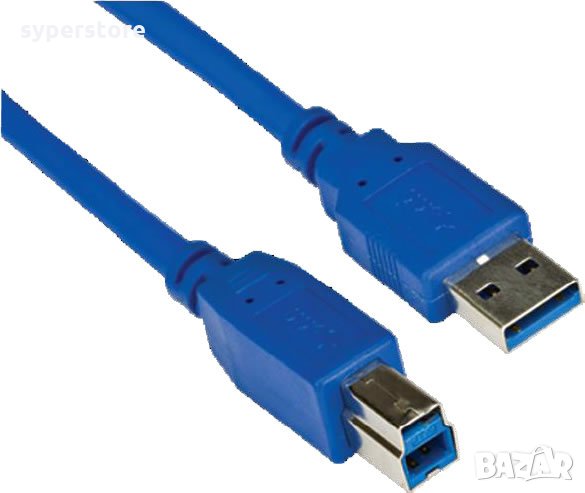 Кабел USB3.0 към USB Type B 1.5m Син VCom SS001294 Cable USB - USB Type B M/M, снимка 1