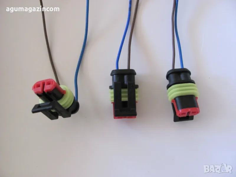 . amp конектор 2 пина мъжки - букса мъжка, снимка 1
