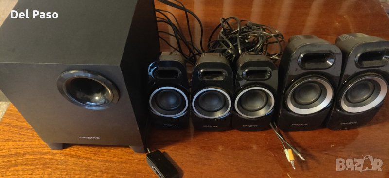 Тонколони Creative Inspire T6300, 5.1, RMS 57W (5x7W + 1x22W), RCA, черни, жично дистанционно, снимка 1