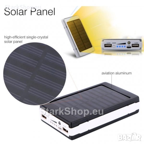 Соларен Powerbank с LED Фенер 6000mAh, снимка 1