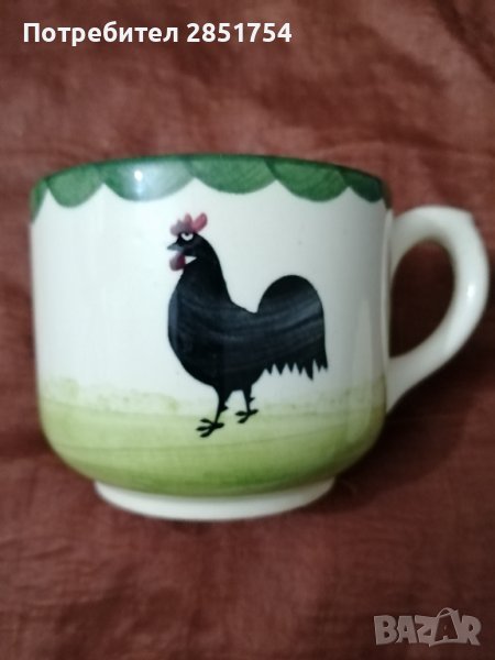 Стара колекционерска купа от серията,, Петел и кокошка "на немска керамика,, Zeller ", снимка 1