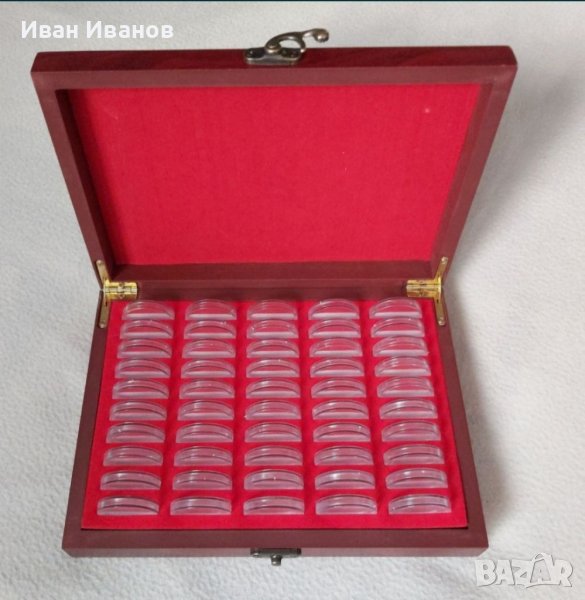 Луксозна дървена кутия за монети., снимка 1