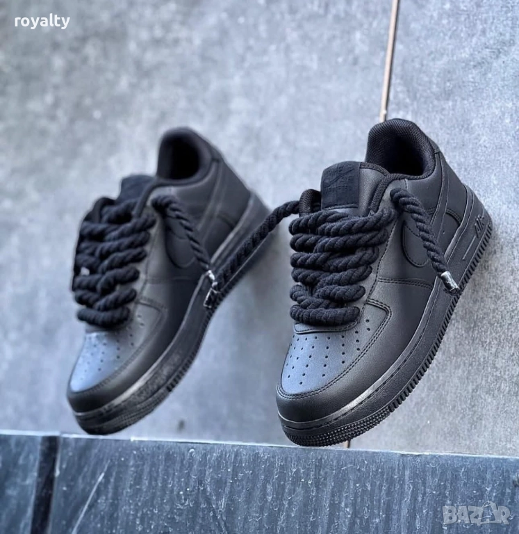 Nike Air Force 1 Black Черни Мъжки Маратонки , снимка 1
