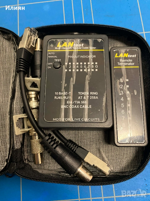Тестер за RJ45, RJ11 и BNC кабели, с дистанционно устройство, снимка 1