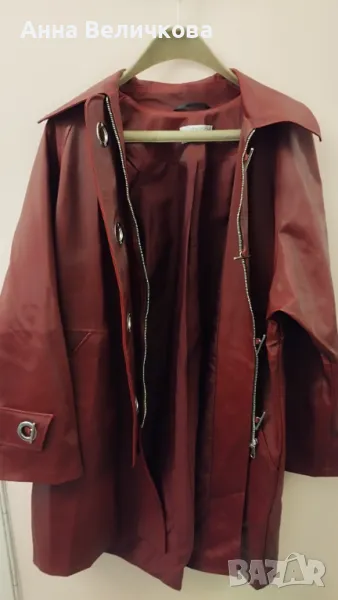 Червено Дълго дамско яке, снимка 1