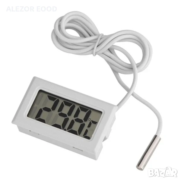 Термометър със сонда -50° ~ +110°С, 100 см сонда, Бял, 4378, снимка 1