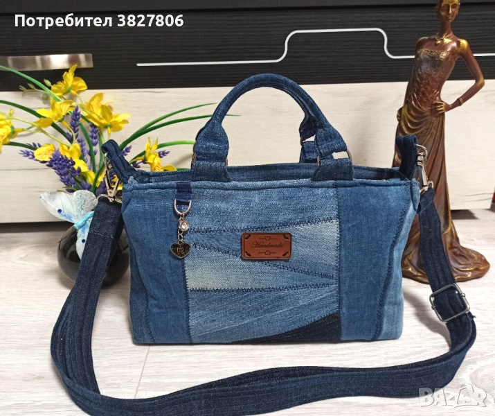 Ръчно изработена малка дънкова чанта, снимка 1