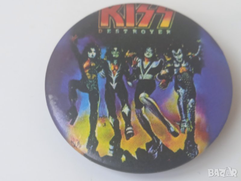 Kiss - metal. rock. метъл . рок значка с групата, снимка 1
