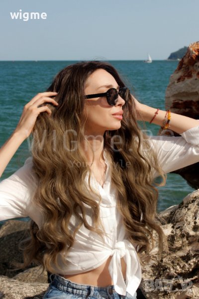 Дълга руса лейс фронт перука Сандра, снимка 1