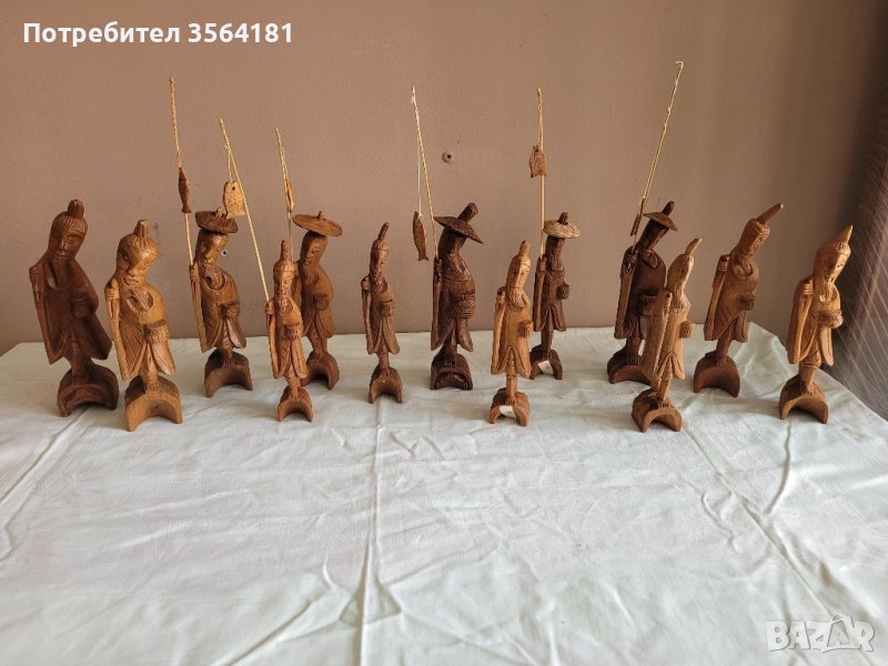 дървени статуетки на рибари, снимка 1