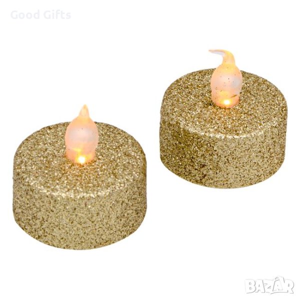 8 броя Златни Коледни LED свещи, снимка 1