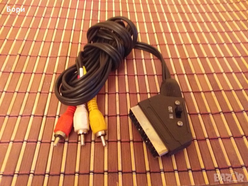 SCART IN/OUT към 3 RCA,чинч мъжко, снимка 1