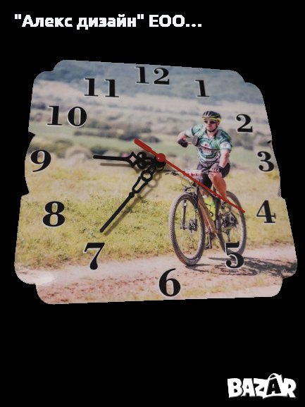 Часовник MDF с ваша снимка и надпис по избор, снимка 1