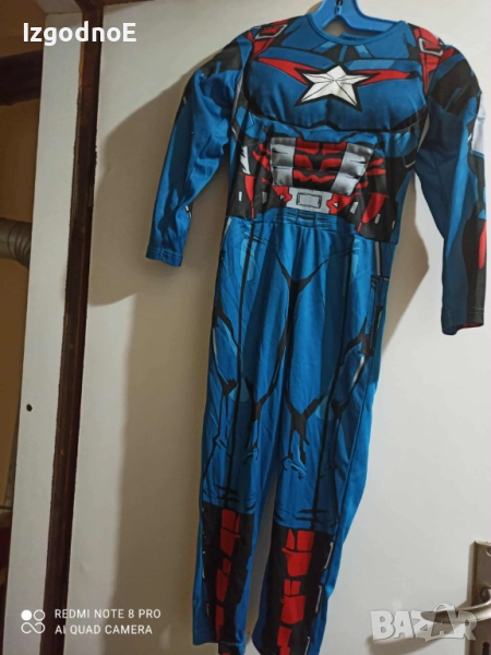 Карнавални костюми за момчета Батман, Капитан Америка с мускули, Скелет Хари Потър , снимка 1