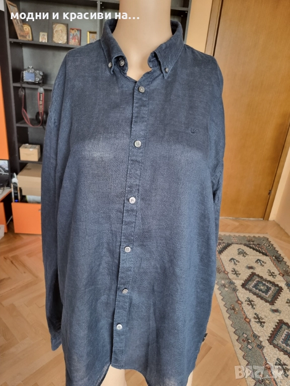 Мъжка ленена риза Junk de Luxe, размер L, снимка 1