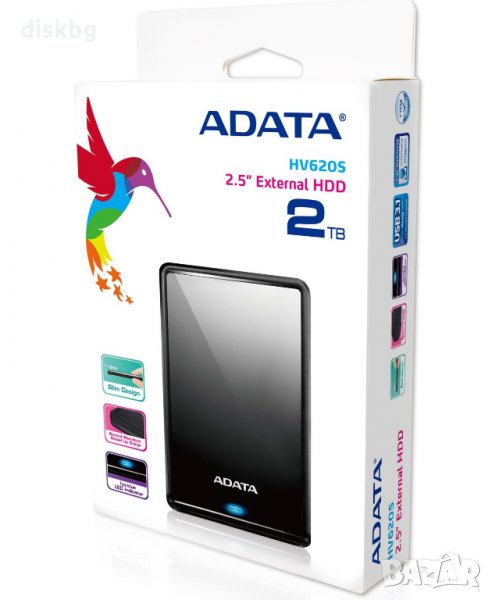 HDD 2TB USB 3.1 Adata HV620S 2.5 инча - Нов външен диск, запечатан, снимка 1