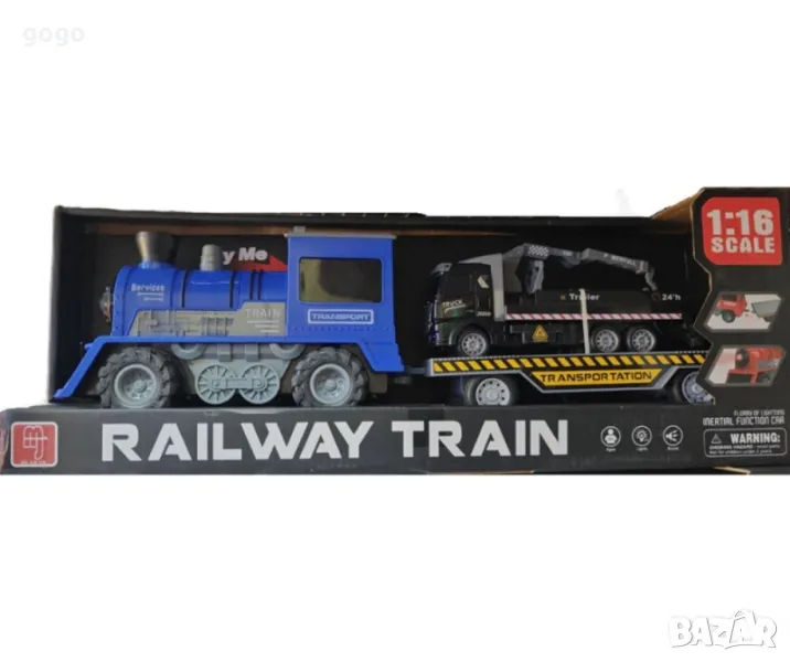 парен локомотив с ремарке и камион влекач, снимка 1