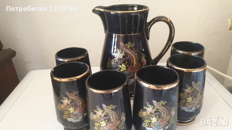 Красив порцеланов италиански сервиз за вино ., снимка 1