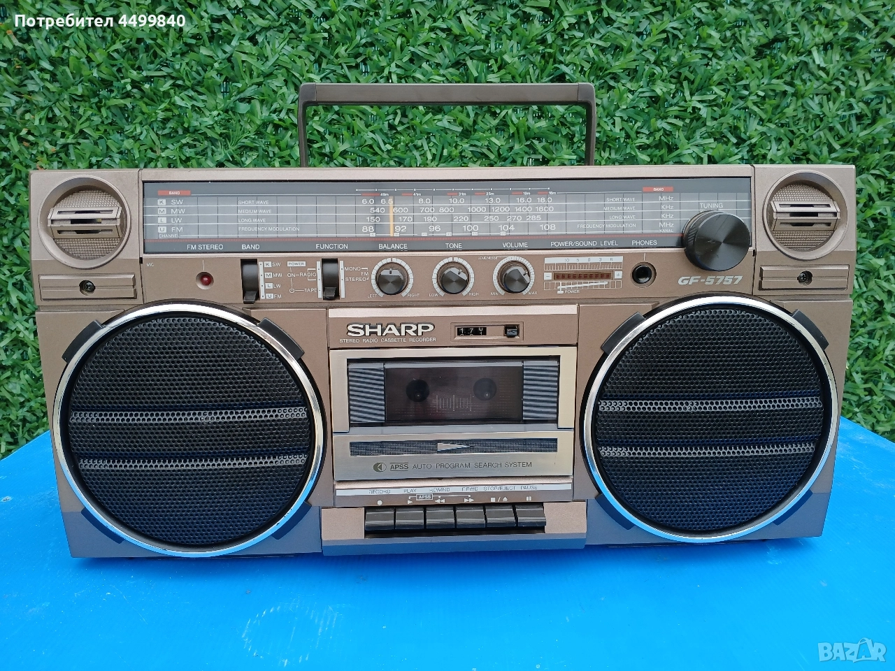 ПРОДАВАМ МНОГО ЗАПАЗЕН КАСЕТОФОН ( ОБСЛУЖЕН) ( SHARP GF- 5757 ) , снимка 1