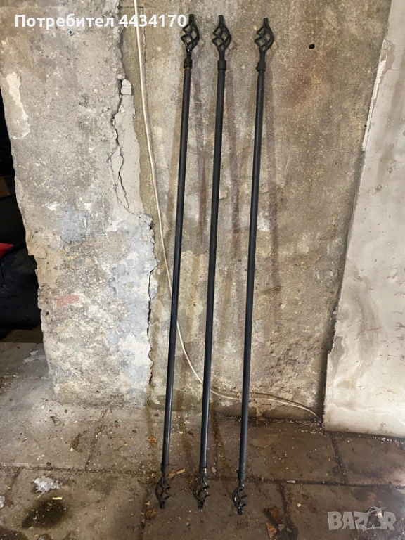 Спешно! Метални корнизи за завеси (3 броя) – Черни, стилен дизайн, снимка 1