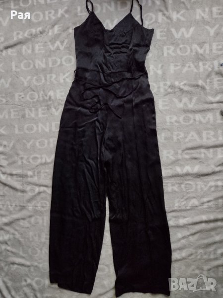 Сатенен черен гащеризон H&M, снимка 1