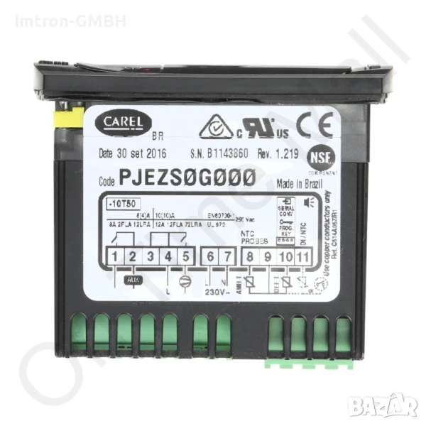 Контролер за температура PJEZS0G000 Carel PJ Easy On/Off, 81 x 36 мм, захранващо напрежение 230 V ac, снимка 1