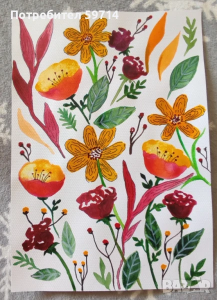 Рисунка "Разпилени цветя", снимка 1