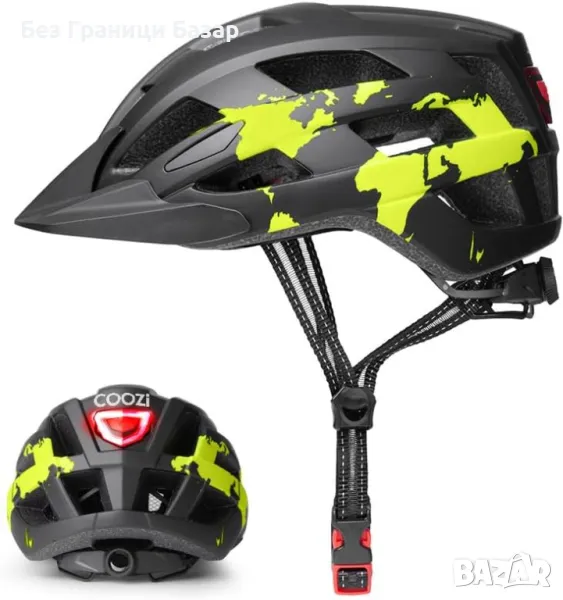 Нова Лека велосипедна каска с LED светлина – Регулируема 54-58 см Шлем, снимка 1