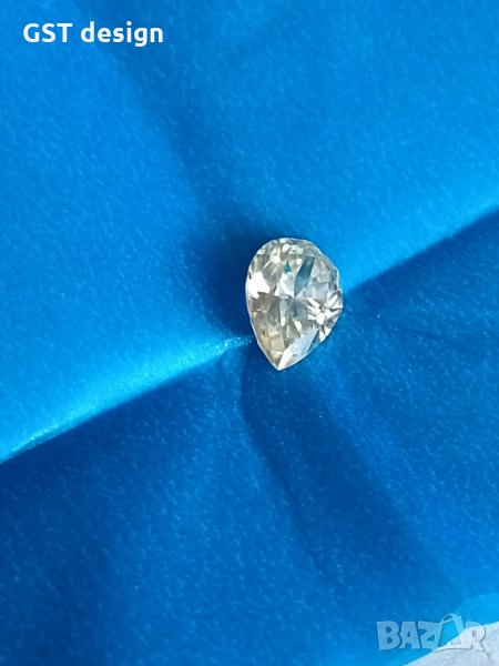 Истински Диамант Мойсанит Шампанско Перла Фенси бял J Diamond Moissanite, снимка 1