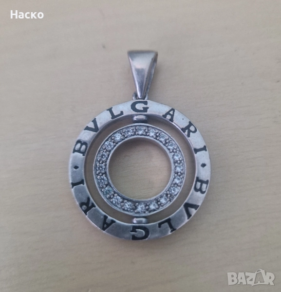 925 медальон колие bvlgari bulgari сребърен, снимка 1