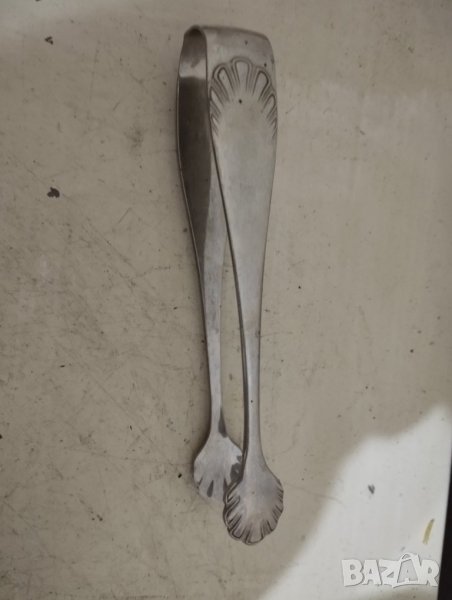 Посребрена щипка за лед,захар арт нуво, снимка 1