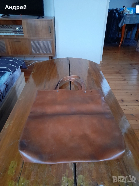 Стара пазарска кожена чанта #2, снимка 1