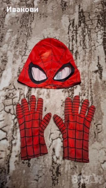 Маска и ръкавици на Спайдърмен, подходящи за Хелоуин, снимка 1