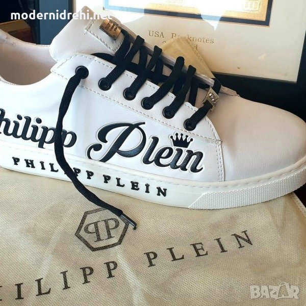 Мъжки кецове Philipp Plein бели, снимка 1