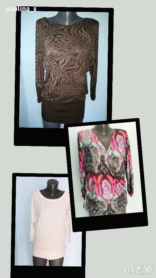 Три различни броя / Маркова блуза тип туника с прилеп ръкав и прихлупване , снимка 1