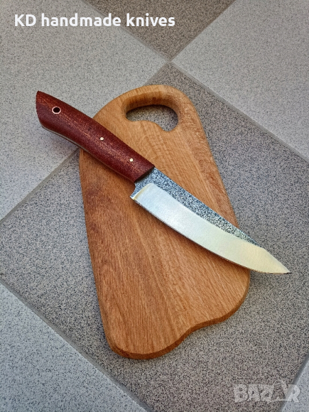 Кухненски нож в комплект с орехова дъска от марка KD handmade knives, снимка 1