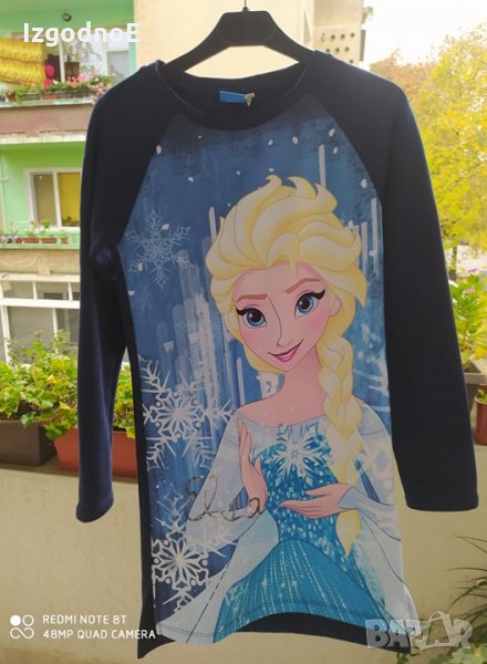 134/140 Зимна страхотна рокля Елза и Ана оригинална на Дисни Замръзналото кралство, снимка 1