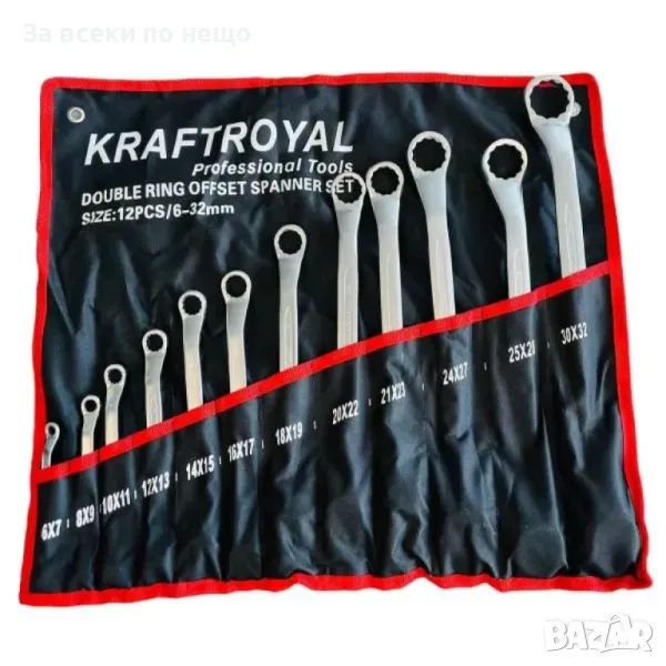 Комплект звездогаечни ключове лули 6 – 32 мм 12 части KraftRoyal, снимка 1