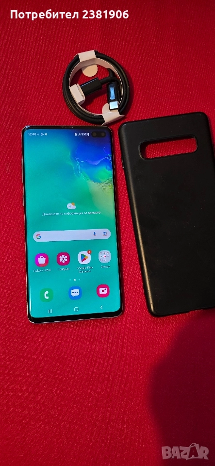 Samsung Galaxy S10+ 8GB RAM 128GB Prism Blue БЕЗУПРЕЧНО ТОП СЪСТОЯНИЕ!, снимка 1