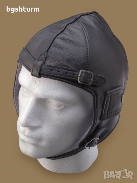 Авиаторски шлем , черен , кожен , немска реплика, снимка 1