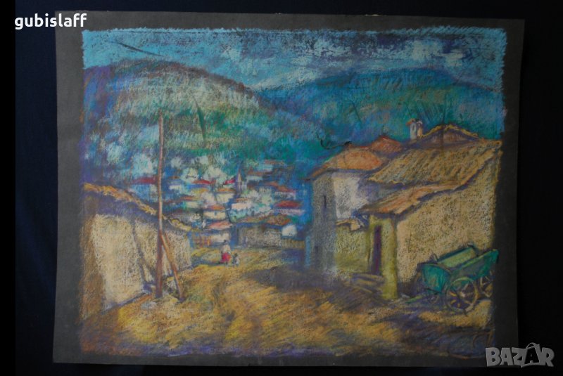 Стара картина, Изглед от В. Търново, 1960-те год., снимка 1