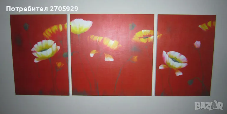 3 бр. картини "Макове", снимка 1