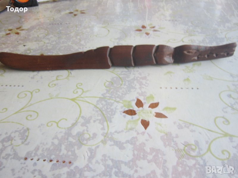 Дървена фигура фигурка крокодил, снимка 1