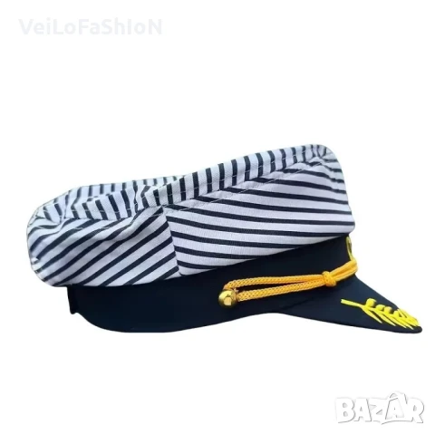 Нова капитанска шапка на райе Captain с Котва, снимка 4 - Шапки - 51030190