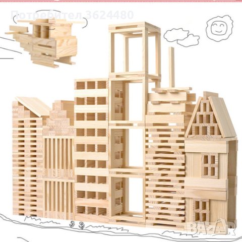 Дървен конструктор от 300 части 3669, снимка 3 - Конструктори - 40326152
